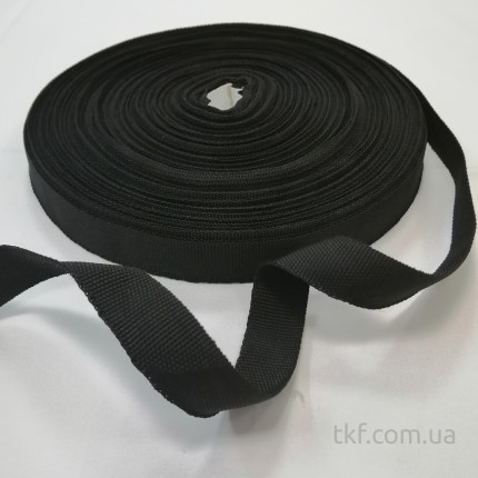 Лента окантовочная репсовая полипропиленовая 23 мм (50 метров) - черный