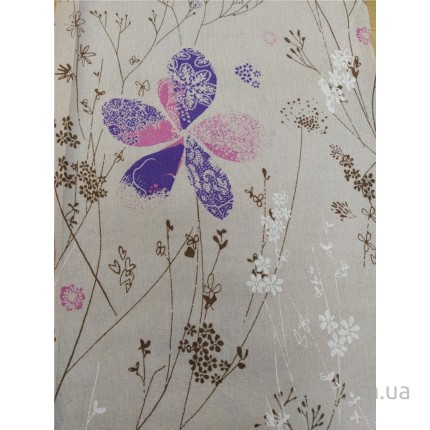 Ткань скатерная (ш.145 см) - Цветы фиолетовые