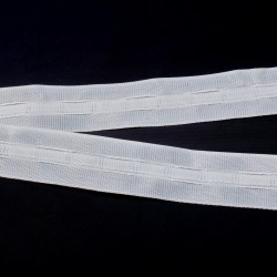 Тесьма шторная 25 мм белая (от 1 м. пог)